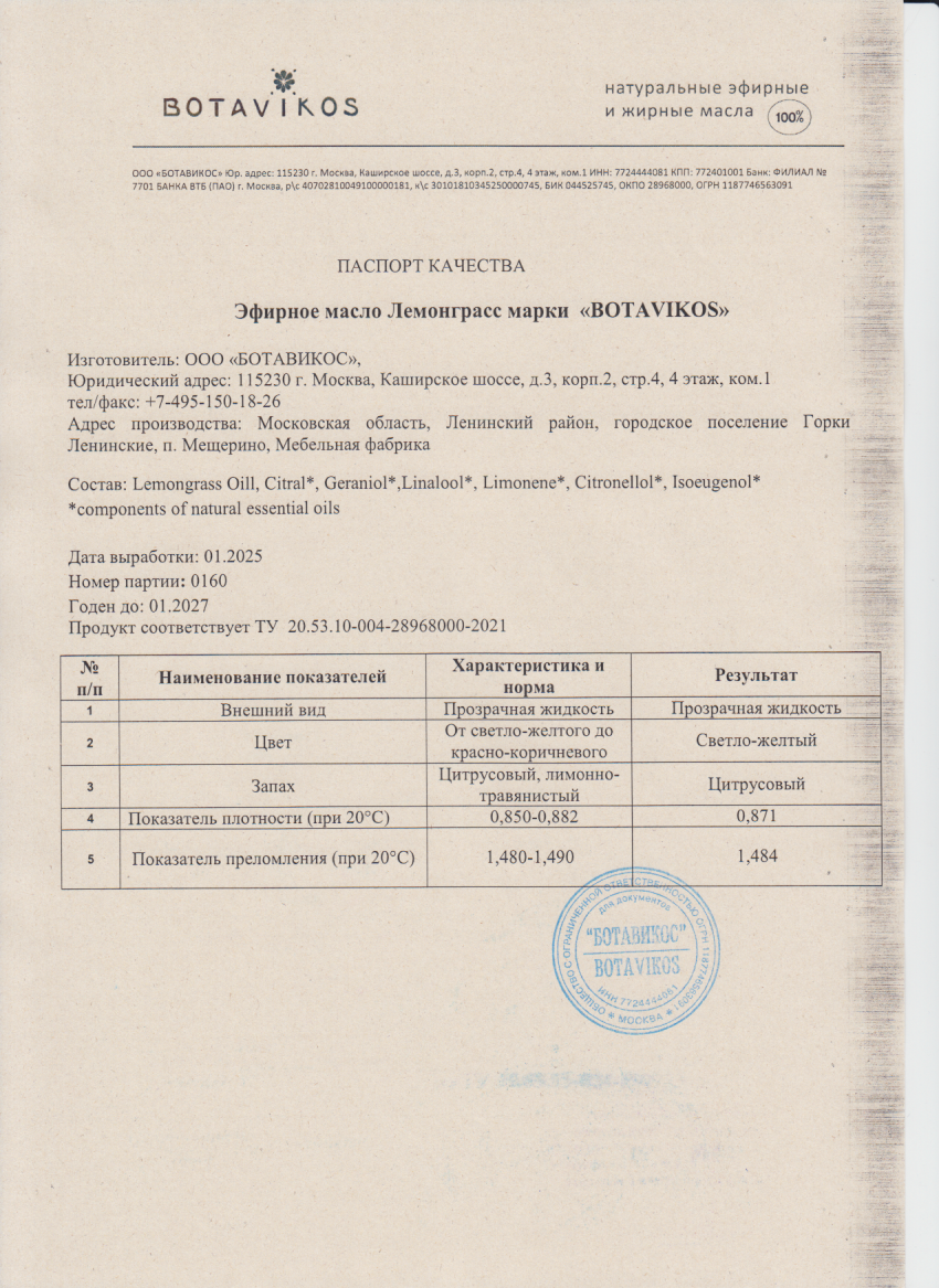 Паспорт №012025